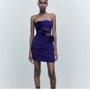 Zara Mini Dress with Flower Detail